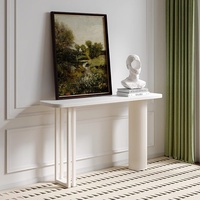 Console de luxe italienne moderne et simple, meuble d'entrée mural pour hôtels, design incurvé, finition ardoise, accessible