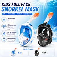 Masker Snorkel Full Face HD Anti-Kabut Anti-Bocor Saluran Pernapasan Terpisah dengan Bracket Dudukan Kamera GoPro Grosir Pabrik OEM