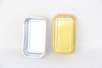 Plaque à gâteau jetable en forme de rectangle en aluminium 258ML avec thermoscellage et couvercles en PP pour la cuisson