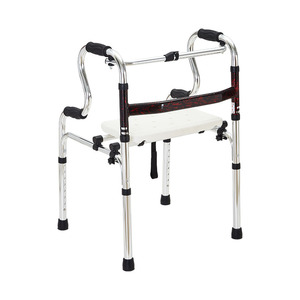 Courtyard Aluminum <b>Walker</b> Adjustable Four Legged Cane <b>For</b> Elderly <b>Disability</b> Rehabilitation Aid - Product Image 4