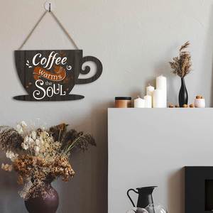 <b>Rustic</b> Farmhouse <b>Wooden</b> Wall Hanging Sign Eco-Friendly Cup Plaque for Coffee Shop Store Window & Restaurant Decoration - Product Image 1