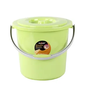 Seau multi-couleurs en plastique avec couvercle, pour eau Portable de 13l, 16l, 19l