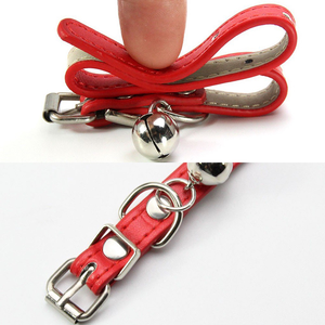 Venta caliente 16 colores Durable PU Ajustable Mascota hebilla de metal Perros Campana Collar para mascotas - Product Image 6