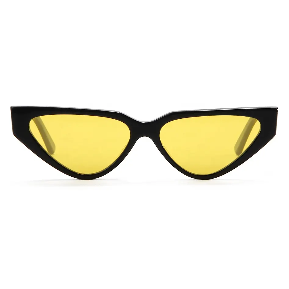 Lunettes de soleil yeux de chat à monture en acétate pour hommes, verres polarisés de forme mince, couleur bonbon, UV400, lunettes tendance, Style de rue, 2022