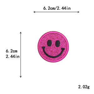 แพทช์ปักลายหน้ายิ้ม โพลีเอสเตอร์ สีตามสั่ง สำหรับตกแต่งเสื้อผ้า กางเกงยีนส์ หมวก - Product Image 6