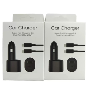 Chargeur de voiture à charge rapide PD 45W 15W, double port USB QC3.0, adaptateur de voiture de type C original pour <span class=keywords><strong>Samsung</strong></span> - Product Image 1