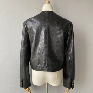 <span class=keywords><strong>Blazer</strong></span> in Vera <span class=keywords><strong>Pelle</strong></span> di Pecora per <span class=keywords><strong>Donna</strong></span>, Manica Lunga, Nuovo Stile Autunnale, Logo Personalizzato, Eco-Friendly, Casual, Vendita all'Ingrosso - Product Image 4