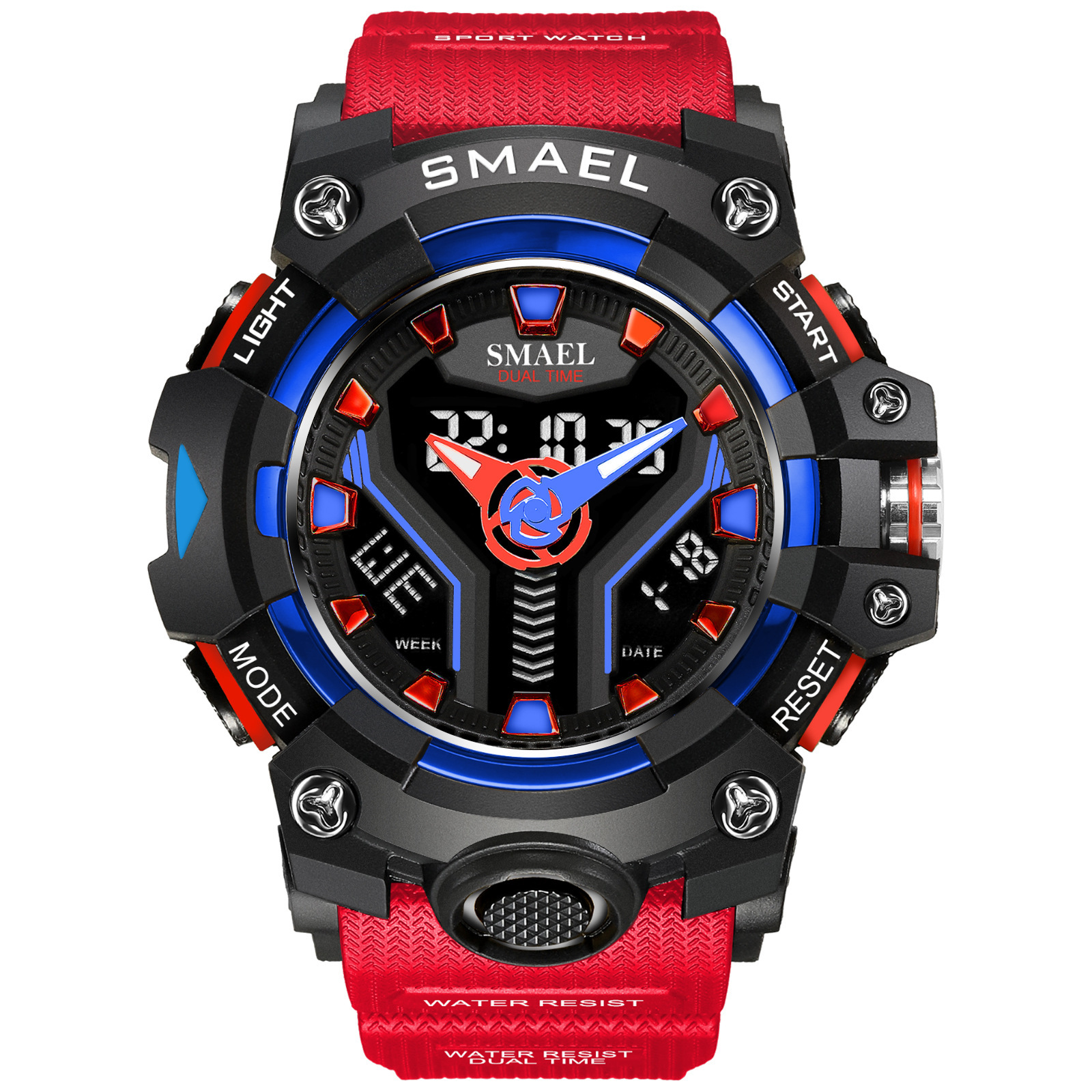 New Smael 8075 Sport Watch for Men | Dual Time Digital Wristwatch