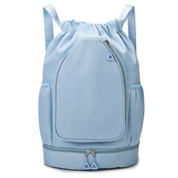 Sac à dos de sport en tissu Oxford uni, grande capacité, avec cordon de serrage, pour basketball, badminton, pickleball, fitness, en stock