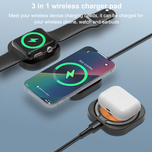 Tkt Xách Tay Từ Sạc Không Dây 15W Nhanh Chóng Sạc Pad <span class=keywords><strong>Dock</strong></span> Trạm Đối Với iPhone Đối Với Samsung Hỗ Trợ Loại-C Pd Cho Tai Nghe - Product Image 2