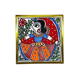 Pintura Tradicional Jharkandí de Metal Hecha a Mano, Arte Folclórico Mithila de Bihar, Decoración de Pared 3D Completa, Ojistha Industries - Product Image 1