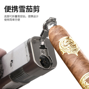 Encendedor a prueba de viento JOFI de metal, butano, con ángulo ajustable de 4 posiciones a 60 grados, para cigarros, moxibustión, viajes, con punzón para cigarros. - Product Image 4