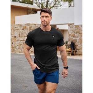 Camiseta Deportiva de Manga Corta para Hombre, Cuello Redondo, Secado Rápido, para Gimnasio y Entrenamiento, Negra, 100% Poliéster, Absorbe la Humedad - Product Image 2