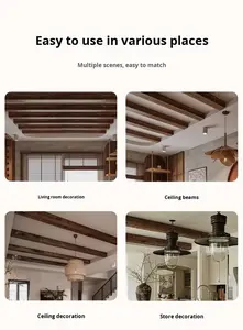 Panneau mural 3D en PU imitation <span class=keywords><strong>bois</strong></span> - Léger, imperméable, ignifuge, indéformable, décoration intérieure pour hôtel, pour salon - Product Image 4