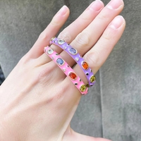 Bracelets et Joncs en Or Plaqué avec Zircons Arc-en-ciel Multicolores en Émail Cubique, Bijoux de Mode Raffinés pour Femmes