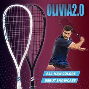 Raquette de squash Olivia Pro 2026 améliorée en fibre de carbone intégrale, motif 14x18, cordage 26lbs pour entraînement professionnel et jeu compétitif - Product Image 1