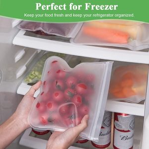 Portable Kitchen Low <b>Mop</b> Reusable Peva Food Storage Bags <b>Flat</b> and Stand up PEVA Food Storage Freezer Bag - Product Image 3