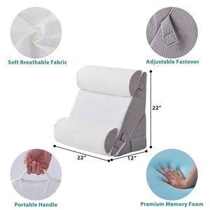 Custom Size 3pcs Comfort Muti Position Triangle <b>Bed</b> Wedge Memory Foam Pillow <b>for</b> <b>Back</b> Pain - Product Image 2