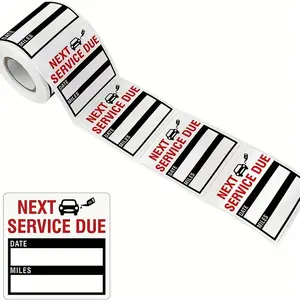 Flexography 150pcs Oil Change Sticker Roll - 2 X 2 Auto Maintenance Reminders - Next Service Due Labels With Perforation Line