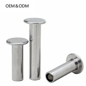 Remache personalizado Acero inoxidable Aluminio Hierro Cobre Cabeza plana Semi Tubular Metal Rive