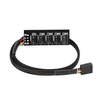 Hub de ventilateurs PWM 4/3 broches pour refroidissement CPU, adaptateur de câble d'alimentation, répartiteur gainé pour ventilateurs de boîtier d'ordinateur 1 à 5 (15,7 pouces)