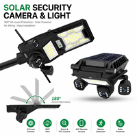 Kamera Lampu Jalan Tenaga Surya Luar Ruangan 6MP 4G LTE V380 Pro Lipat Dapat Disesuaikan Monitor Keamanan Nirkabel Sistem Pencahayaan CCTV Tenaga Surya
