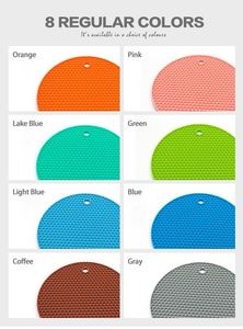 Wholesale <b>Kitchen</b> Table Utensil Honeycomb Round Placemats Coaster Heat Resistant Silicone <b>Trivets</b> Dish Pot Pad Drying Mats - Product Image 5