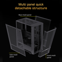 Boîtier ATX en maille Lovingcool, prix avantageux, compatibilité complète ATX MATX ITX, panneaux avant et latéraux en maille, 240 mm AIO pour les constructeurs de systèmes