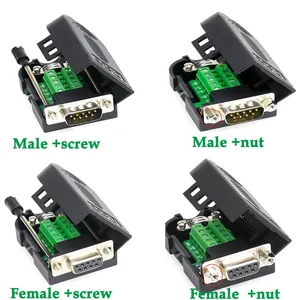 Db9 Connector D-SUB 9 Pins Mannelijke Vrouwelijke Stekker Rs232 Rs485 Breakout Terminals 21-24 Awg Draad Soldeerloze Connectoren