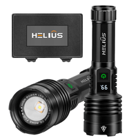 Lampe torche tactique en alliage d'aluminium KZK, 5 modes, rechargeable par USB, affichage numérique de la puissance, zoom télescopique, LED blanche