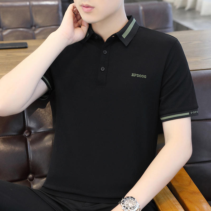 Men's Polo Short Sleeve T-shirt Fashion Brand Thin Business Tops