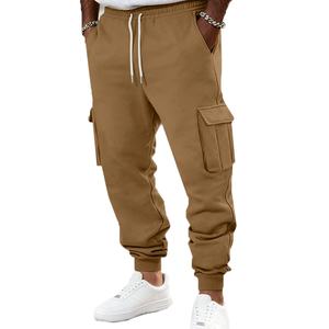 Pantalon cargo multi-poches pour homme personnalisé, pantalon en toile élastique uni, style décontracté, taille mi-haute - Product Image 2