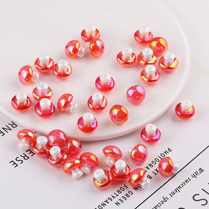 ลูกปัดอะคริลิกรูปเห็ด สีชมพูและสีแดง รูปทรงผสม สำหรับทำเครื่องประดับ DIY อุปกรณ์เสริม การ์ตูน 3 มิติ เคลือบ UV - Product Image 4
