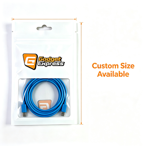 Bolsa con Cierre y Ventana Transparente Personalizada OEM, MOQ Bajo de 500 Unidades, para Cables USB, Cargadores, Accesorios Electrónicos, Embalaje para Venta Minorista - Product Image 2