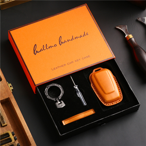 Custodia portachiavi per auto fatta a mano in vera pelle per 2020-2024 VW ID3 ID4 MK8 Golf GTI Skoda Octavia custodia intelligente per chiave - Product Image 4