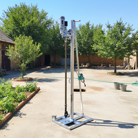 Machine de forage de puits d'eau portable et automatique de 2,5 kW pour l'irrigation des cours domestiques, avec manivelle, portée 100 m