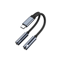 Adaptador de Audio USB C a Doble 3.5mm, Cable Divisor de Micrófono y Auriculares con Chip DAC AB136D para Teléfonos y Tabletas Tipo C