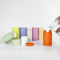 Contenant de déodorant rechargeable de 45 ml, baril en papier, bâton de cire pour cheveux en paille de blé écologique, personnalisation, emballage cosmétique, flacon