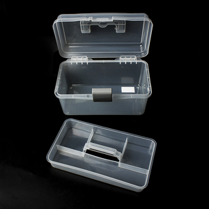 29510 màu xám trong suốt đa mục đích di động dự án trường hợp/Công cụ lưu trữ hộp/Đồ chơi tổ chức với có thể tháo rời khay lưu trữ trường hợp - Product Image 4