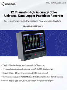 MPR5000SE Industrieller Universeller Digitaler 8/12-Kanal 4-20mA Analog+PT100+Thermoelement Temperatur-Datenlogger mit LCD-Touchscreen OEM - Product Image 2