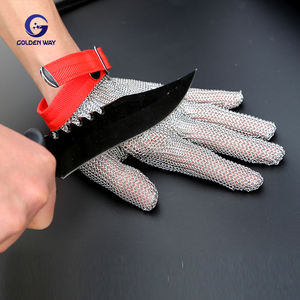 Guantes de carnicero resistentes a cortes de acero inoxidable SS316L, malla de malla, guante de seguridad de tejido liso, servicio de procesamiento de soldadura tejida - Product Image 5