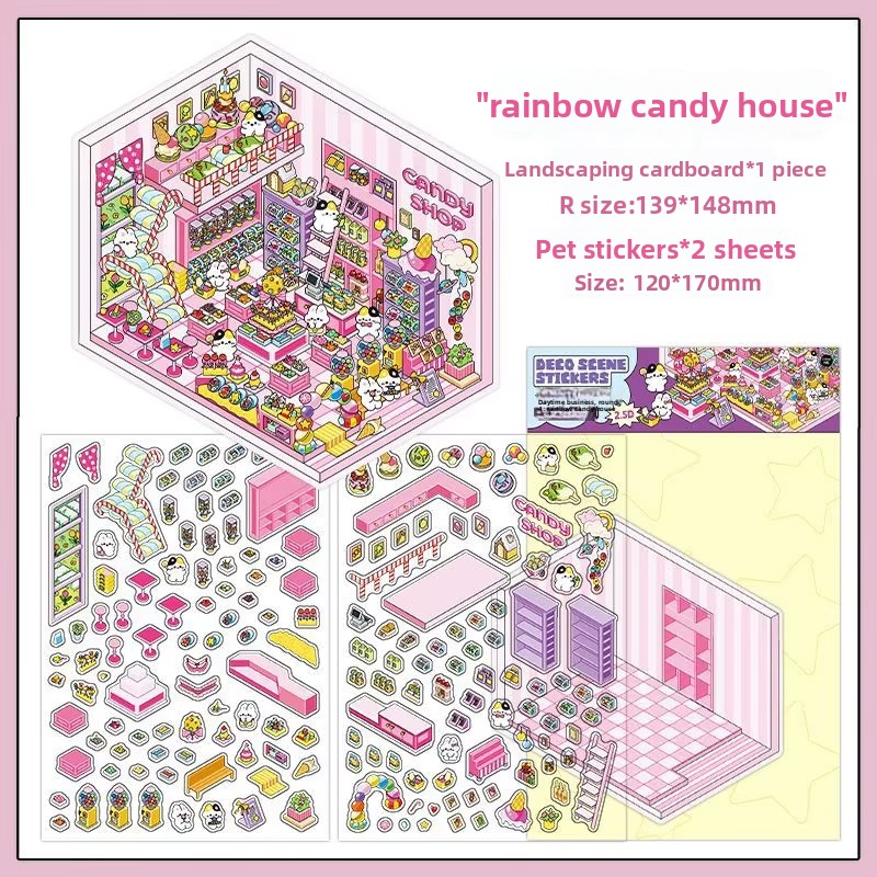 C Maison de bonbons arc-en-ciel