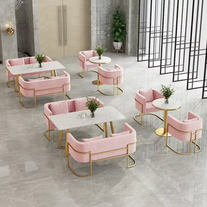 Set di Mobili Moderni <span class=keywords><strong>per</strong></span> Caffetteria a Prezzo Conveniente, Arredamento <span class=keywords><strong>per</strong></span> Ristoranti, Fast Food, Bar, <span class=keywords><strong>Tavoli</strong></span> <span class=keywords><strong>e</strong></span> <span class=keywords><strong>Sedie</strong></span> in Metallo <span class=keywords><strong>per</strong></span> Hotel - Product Image 4
