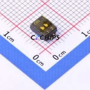 THS102J DIP Switch SMD-4P,3.7x6.2mm Switch Flat Toggle, Groove Type Single Pole Single Throw 2 1.27mm - Product Image 1