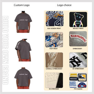 High Quality Puff Print Cotton Oversized <strong>T</strong>-<strong>shirt</strong> Vintage Drop Shoulder Luxury Heavy Weight Custom <strong>Boxy</strong> Cropped <strong>T</strong> <strong>Shirt</strong> Men - Product Image 4
