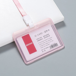 Titolare di carta di lavoro personale trasparente a doppia faccia dipendenti dipendenti che passano la copertina della carta di accesso custodia per Bus Tag - Product Image 3