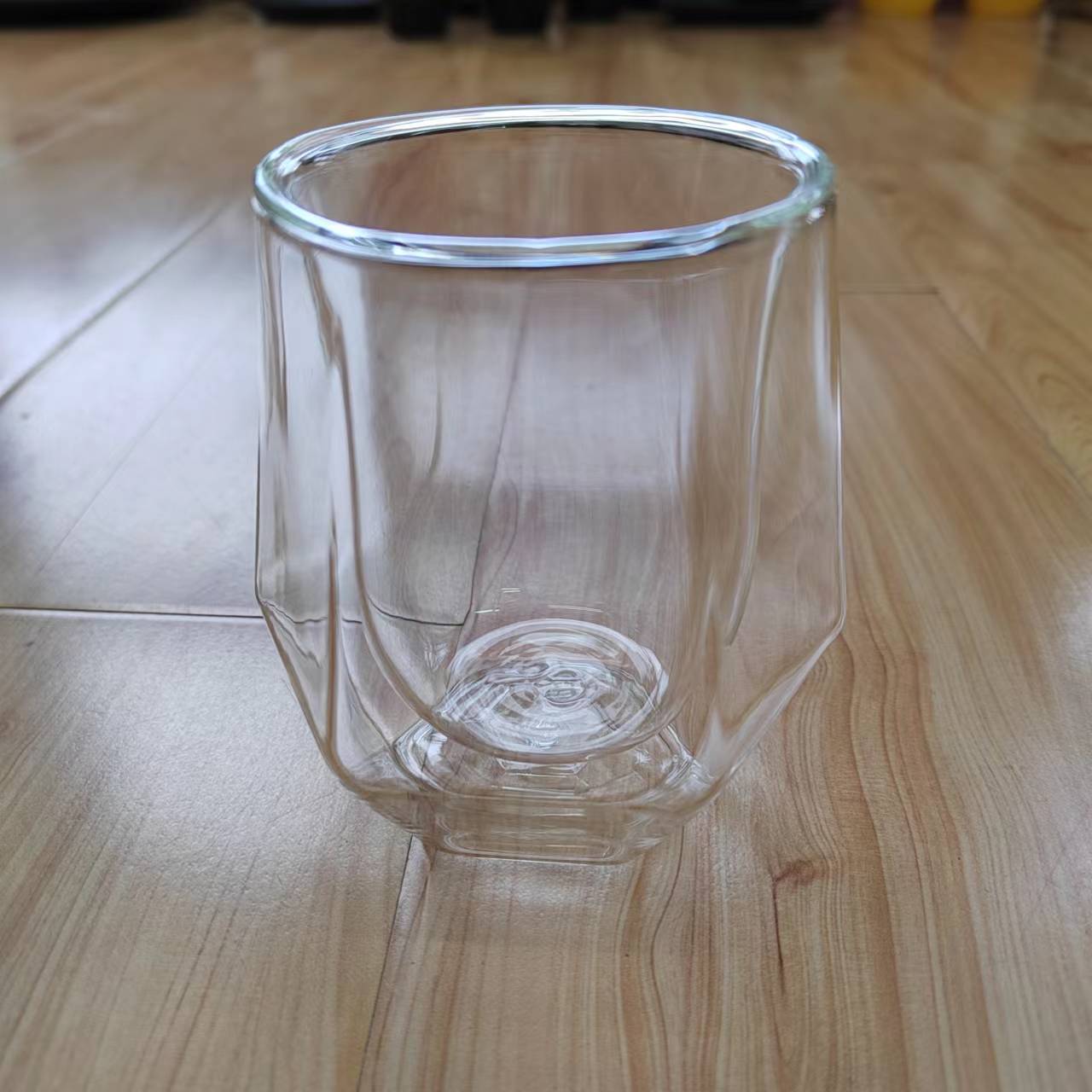Hexagonal double wall cup borosilicate heat-resistant glass high translucent coffee cup