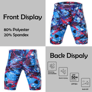 Herren Swim Jammers von KGKE Compression Fashion Print Jammer Badeanzug Bades horts Long - Product Image 5