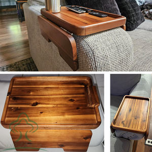 Accoudoir de canapé en bois d'acacia-Clip de <span class=keywords><strong>table</strong></span> de plateau d'acacia-<span class=keywords><strong>Table</strong></span> d'accoudoir de canapé-Tables d'appoint en bois pour manger et boire - Product Image 3
