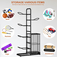 JH-Mech Rangement d'équipement de sport pour garage Organisateur de basket-ball de grande capacité Rack de rangement multifonctionnel en métal et fer pour salle de sport